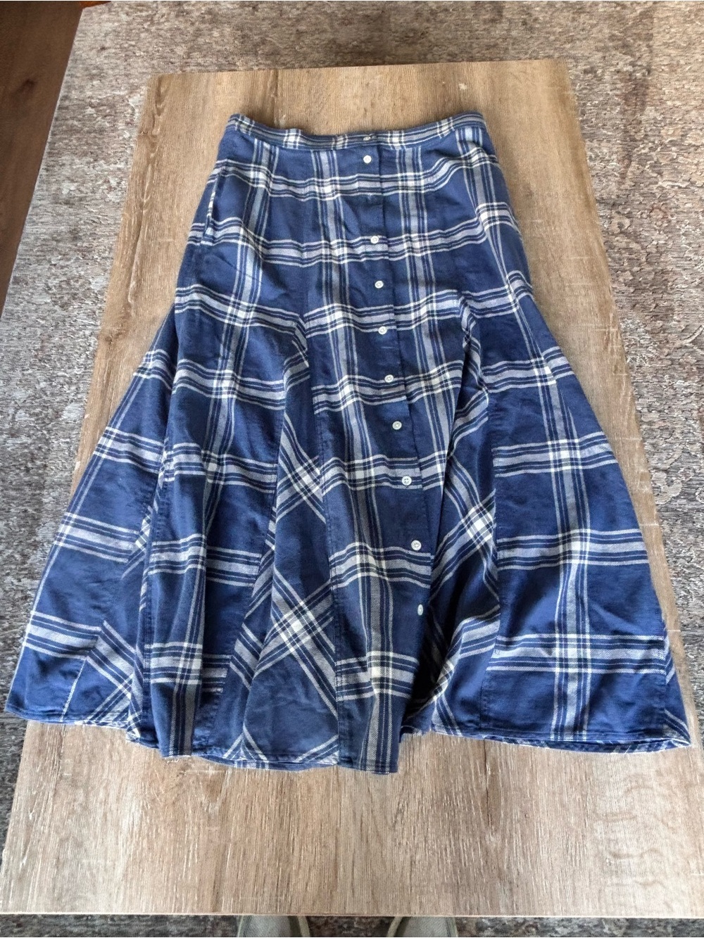 Polo by Ralph Lauren Blue Plaid Button-Front Skater Skirt